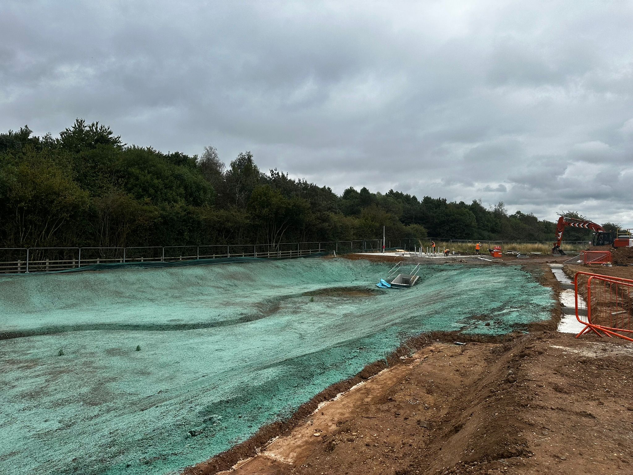 Hydroseeding in action on large area of land