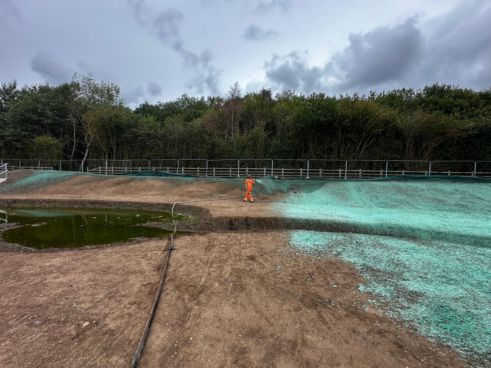 Wetlands Pond and Hydroseeding