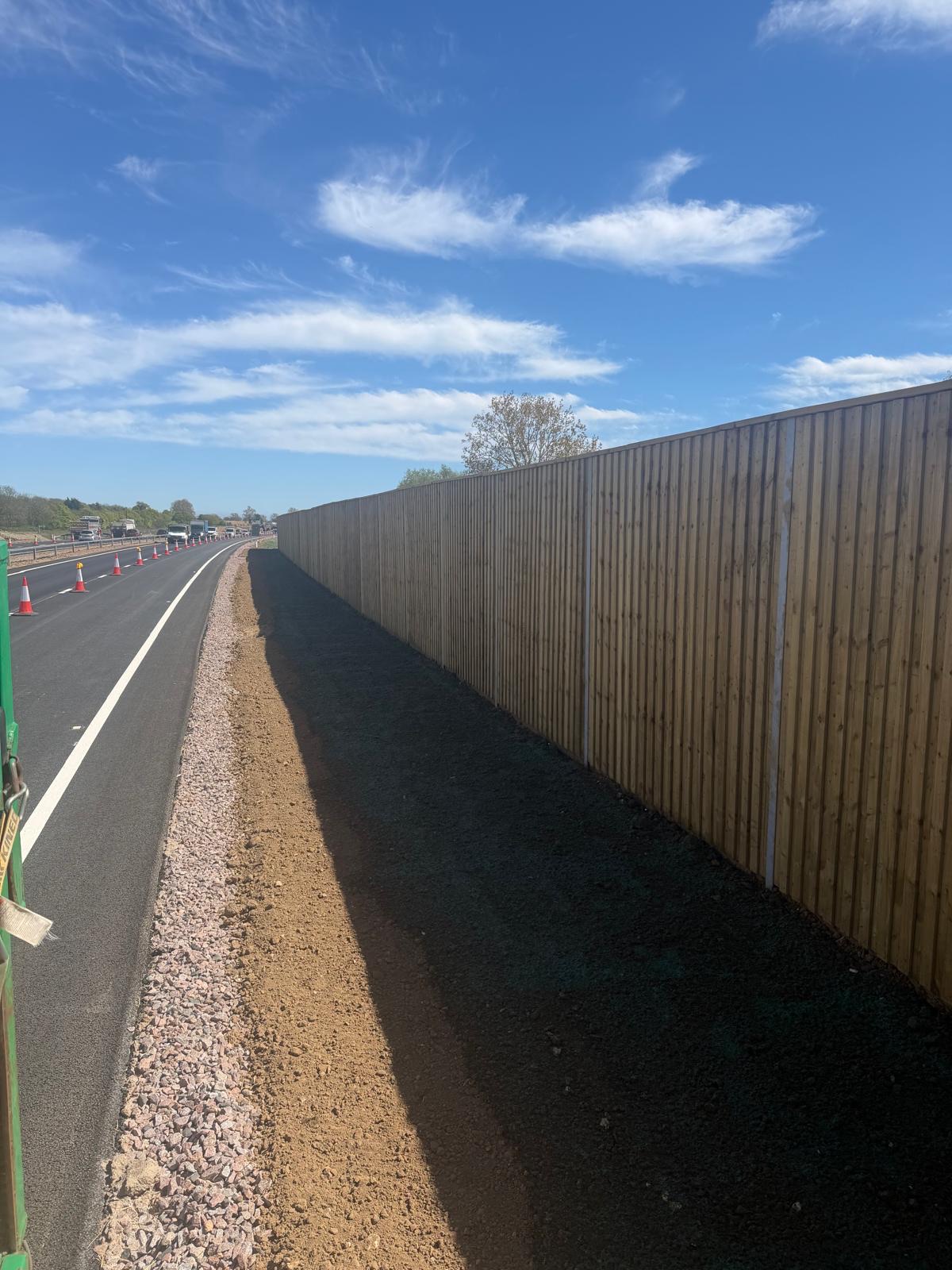 Hydroseeded highway verge